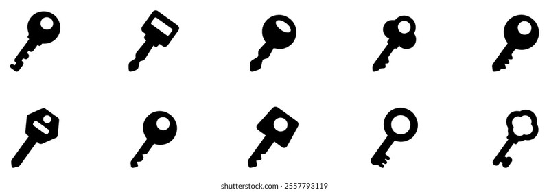 Key icon set. Key vector icon. Key symbol. Vector Illustration. EPS 10
