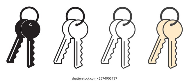 Key icon set. Key vector icon. Key symbol