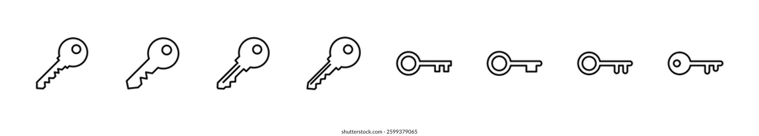 Key icon set. Key vector icon. Key symbol