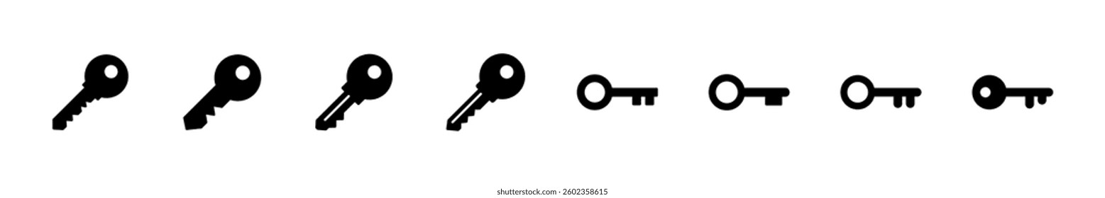 Key icon set. Key vector icon. Key symbol