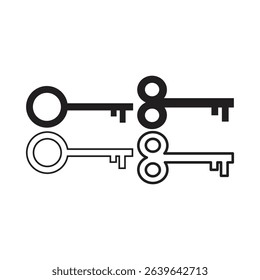  Key icon set. Key vector icon. Key symbol