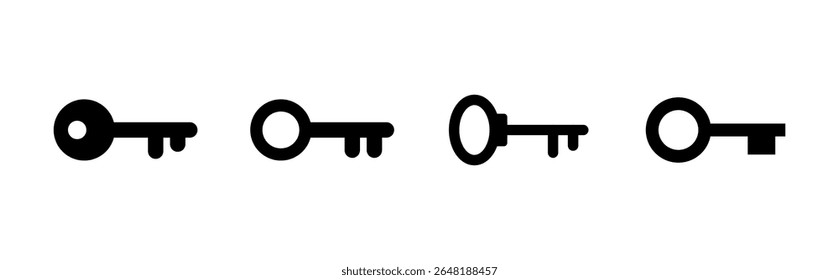 Ícone de chave definido. Ícone do vetor de chave. Símbolo de chave