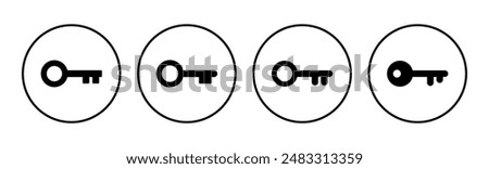 Key icon set. Key vector icon. Key symbol