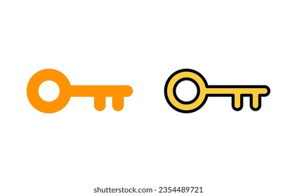 Key icon set for web and mobile app. Key sign and symbol.
