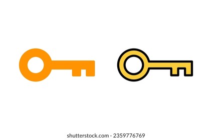 Juego de iconos clave para la aplicación web y móvil. Signo y símbolo de clave.