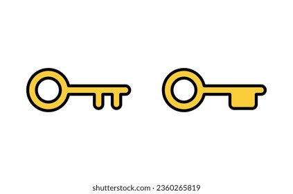 Key icon set for web and mobile app. Key sign and symbol.