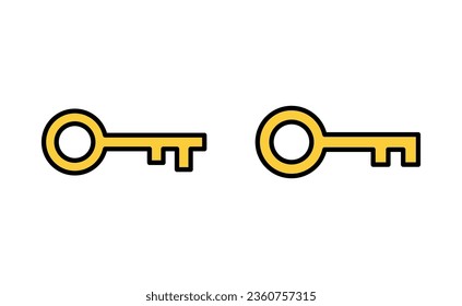 Juego de iconos clave para la aplicación web y móvil. Signo y símbolo de clave.