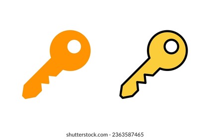 Key icon set for web and mobile app. Key sign and symbol.