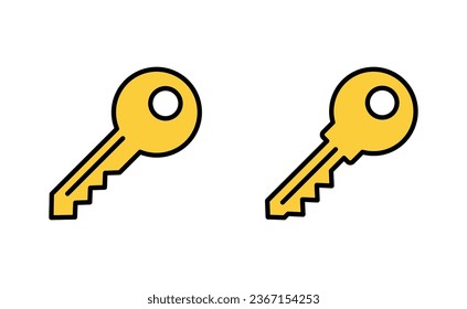 Key icon set for web and mobile app. Key sign and symbol.