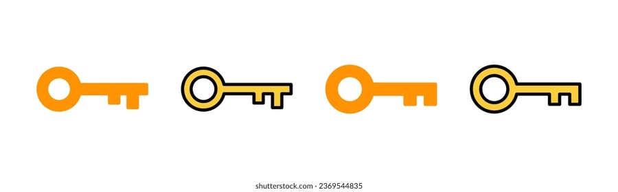 Key icon set for web and mobile app. Key sign and symbol.