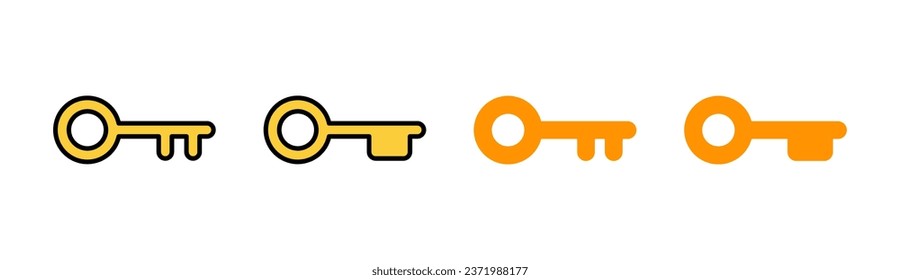 Key icon set for web and mobile app. Key sign and symbol.