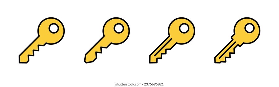 Key icon set for web and mobile app. Key sign and symbol.