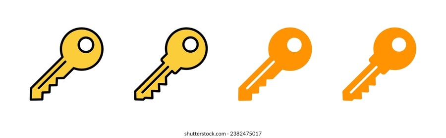 Juego de iconos clave para la aplicación web y móvil. Signo y símbolo de clave.