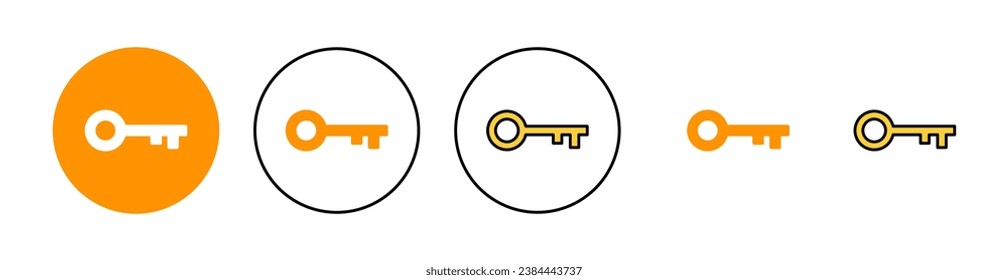 Key icon set for web and mobile app. Key sign and symbol.