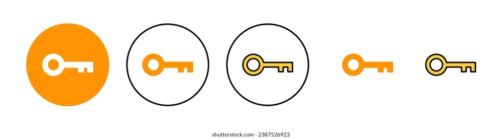 Key icon set for web and mobile app. Key sign and symbol.