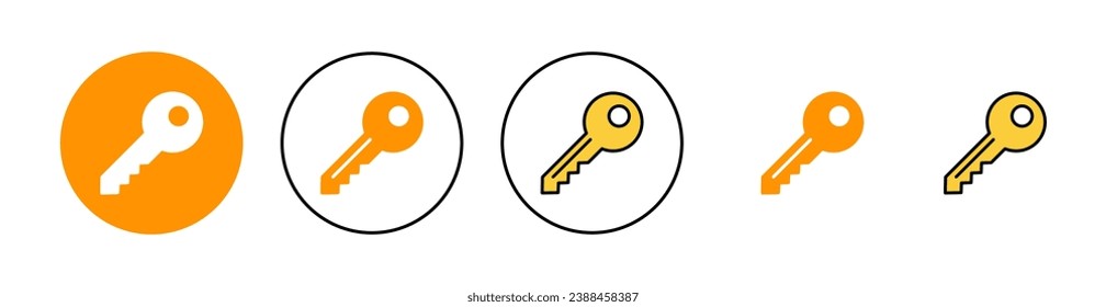 Key icon set for web and mobile app. Key sign and symbol.