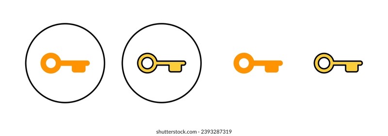 Key icon set for web and mobile app. Key sign and symbol.