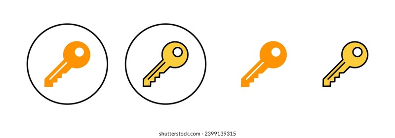 Key icon set for web and mobile app. Key sign and symbol.