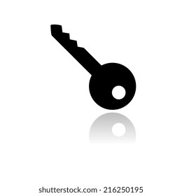 Key icon with shadow