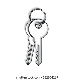 Key icon with shadow