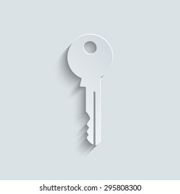 Key icon with shadow
