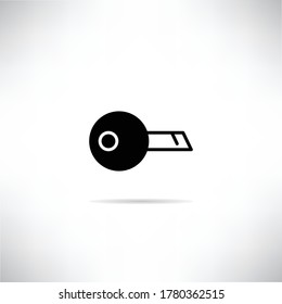 key icon with shadow on gray background vector