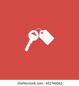 key icon. sign design. red background