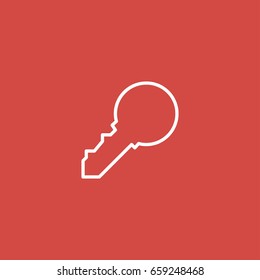 key icon. sign design. red background
