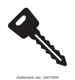 Key icon or sign isolated on white background. Vector symbol.