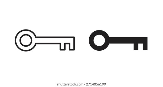Diseños de Vector de silueta de icono clave. Trazos editables