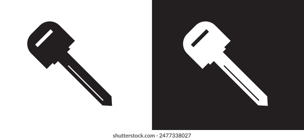  Key icon. simple design key icon on a white and black background. vector illustration.