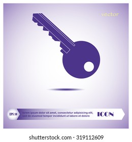 Key icon. Simple flat style vector illustration