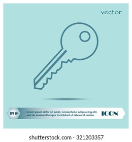 Key icon. Simple flat style vector illustration