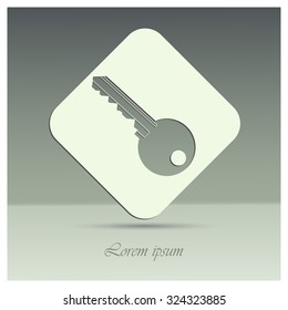 Key icon. Simple flat style vector illustration