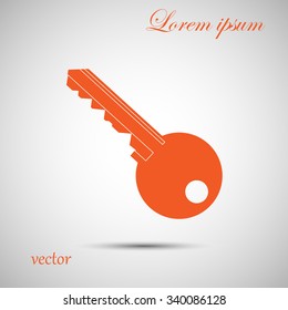 Key icon. Simple flat style vector illustration
