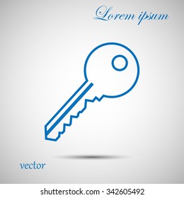 Key icon. Simple flat style vector illustration
