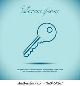 Key icon. Simple flat style vector illustration