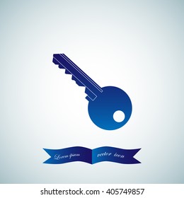 Key icon. Simple flat style vector illustration