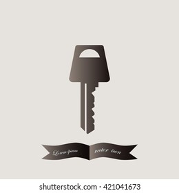 Key icon. Simple flat style vector illustration