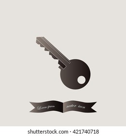 Key icon. Simple flat style vector illustration