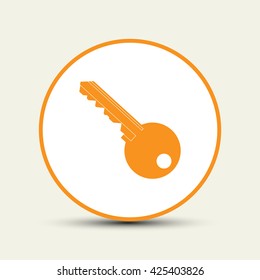 Key icon. Simple flat style vector illustration