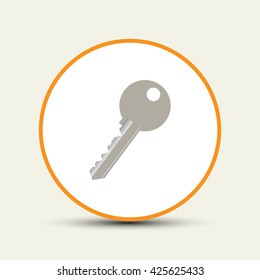 Key icon. Simple flat style vector illustration
