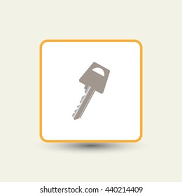 Key icon. Simple flat style vector illustration