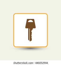 Key icon. Simple flat style vector illustration