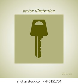 Key icon. Simple flat style vector illustration