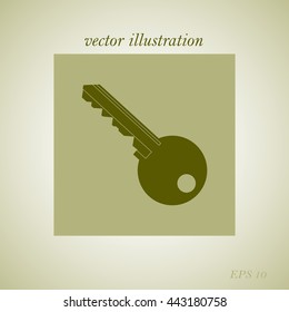 Key icon. Simple flat style vector illustration