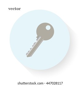 Key icon. Simple flat style vector illustration