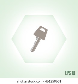 Key icon. Simple flat style vector illustration