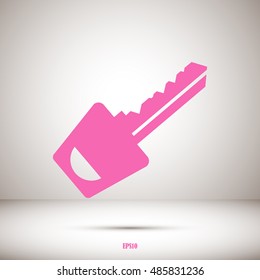 Key icon. Simple flat style vector illustration