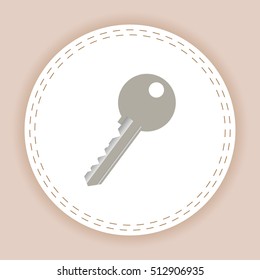 Key icon. Simple flat style vector illustration